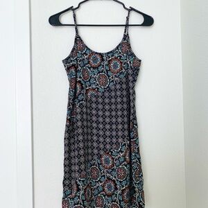 Xhilaration Black and Blue Patterned Mini Dress
